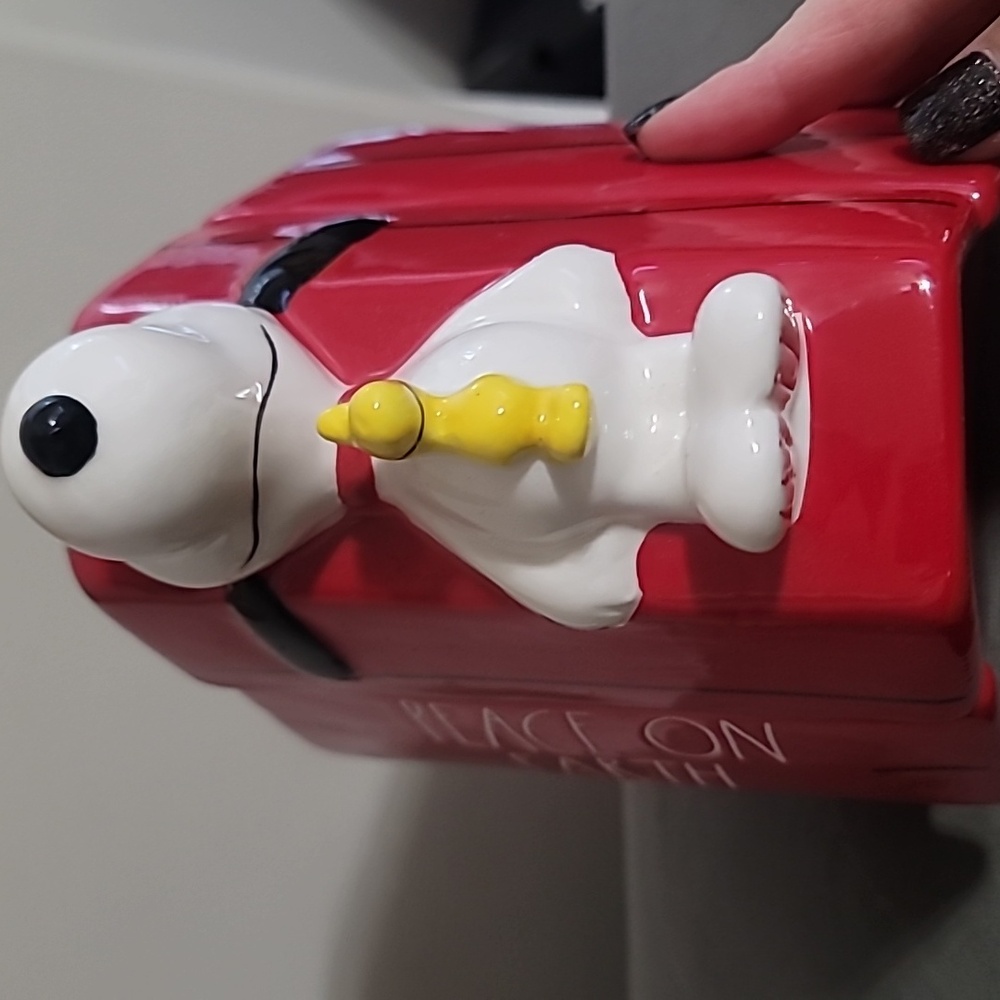 Rae Dunn Red Snoopy Peace on Earth Decor - Picture 6 of 9